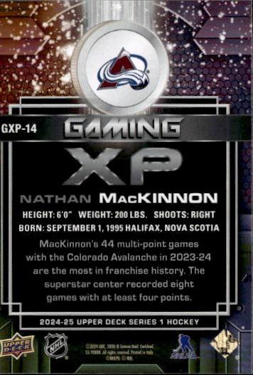 2024-25 Upper Deck Series 1 Hockey Gaming XP #GXP-14 Colorado Avalanche (Nathan MacKinnon)