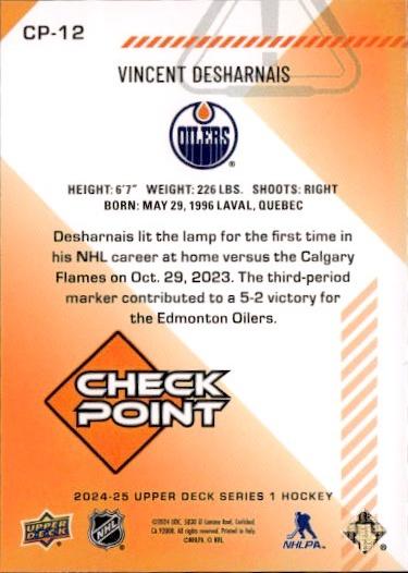 2024-25 Upper Deck Series 1 Hockey Checkpoint #CP-12 Edmonton Oilers (Vincent Desharnais)