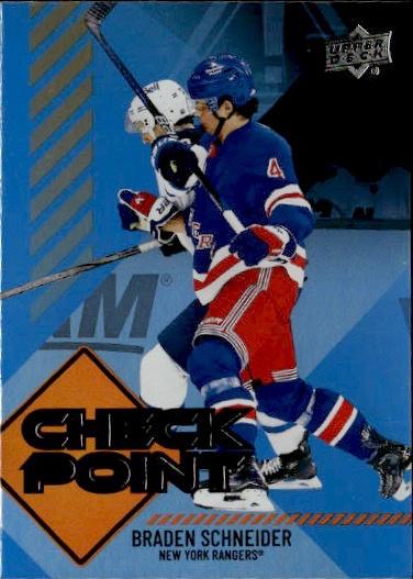 2024-25 Upper Deck Series 1 Hockey Checkpoint #CP-10 New York Rangers (Braden Schneider)