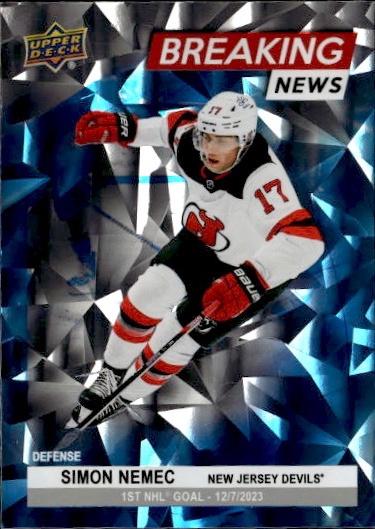 2024-25 Upper Deck Series 1 Hockey Breaking News #BN-30 New Jersey Devils (Simon Nemec)
