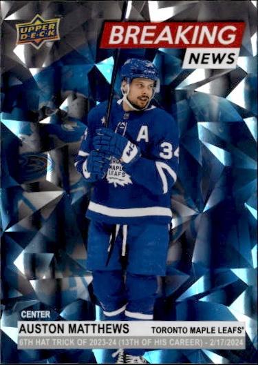 2024-25 Upper Deck Series 1 Hockey Breaking News #BN-27 Toronto Maple Leafs (Auston Matthews)