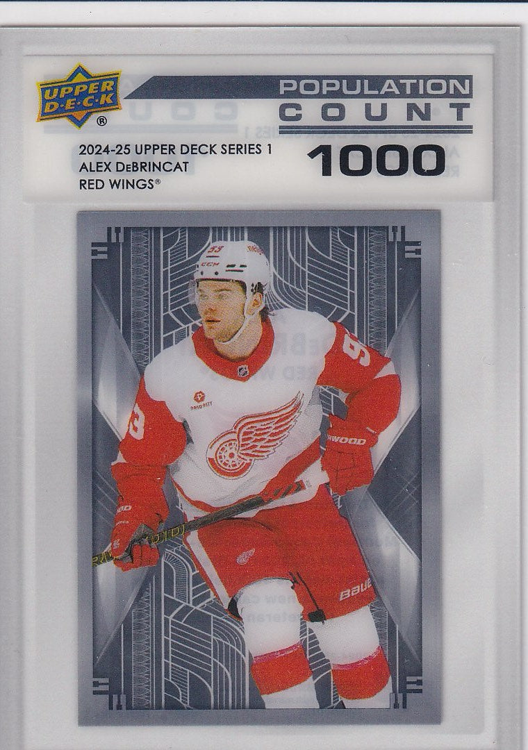 2024-25 Upper Deck Series 1 Hockey Base Population Count 100 #PC-1 Detroit Red Wings (Alex DeBrincat)