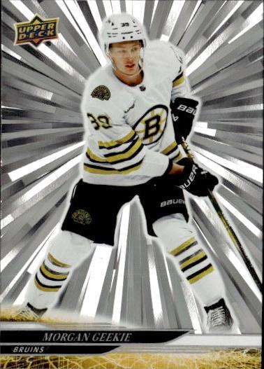 2024-25 Upper Deck Series 1 Hockey Base Outburst Silver #16 Boston Bruins (Morgan Geekie)