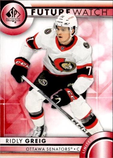 2023-24 SP Authentic Hockey Base Future Watch - Limited Red #102 Ottawa Senators (Ridly Greig)