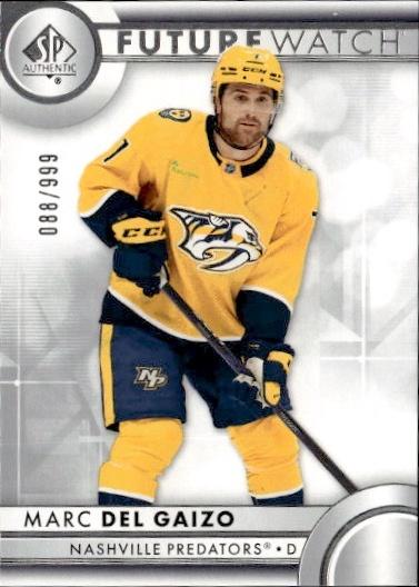 2023-24 SP Authentic Hockey Base Future Watch - #/999 #166 Nashville Predators (Marc Del Gaizo)
