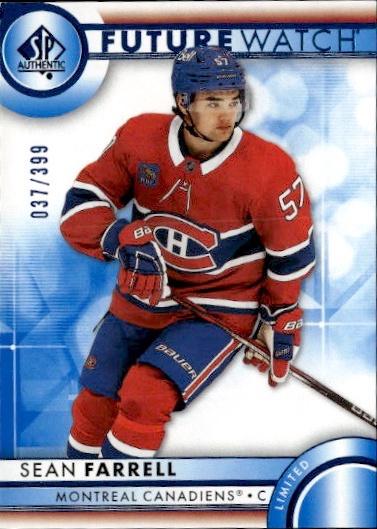 2023-24 SP Authentic Hockey Base Future Watch - Limited Blue #/399 #112 Montreal Canadiens (Sean Farrell)