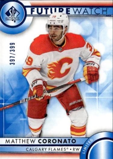 2023-24 SP Authentic Hockey Base Future Watch - Limited Blue #/399 #108 Calgary Flames (Matthew Coronato)