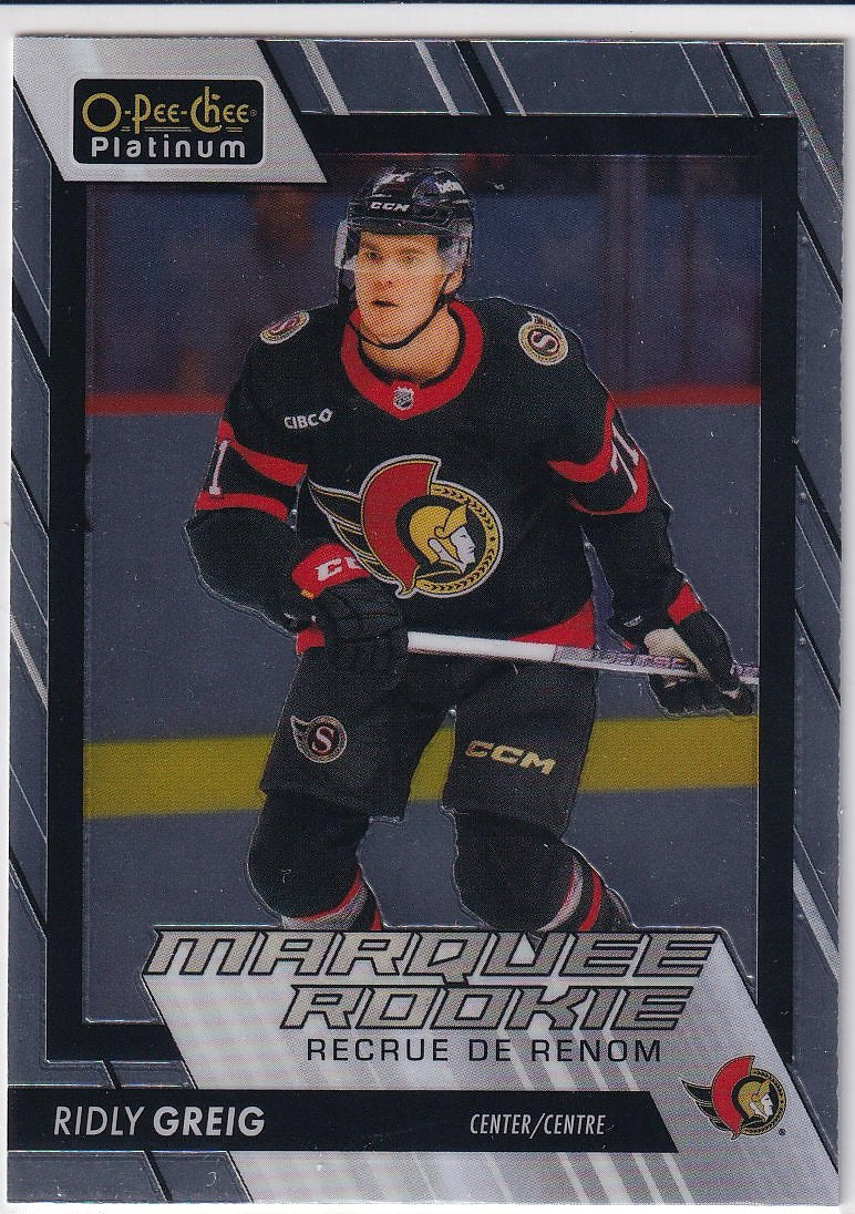 2023-24 O-Pee-Chee Platinum Hockey Base - Marquee Rookie #210 Ottawa Senators (Ridly Greig)