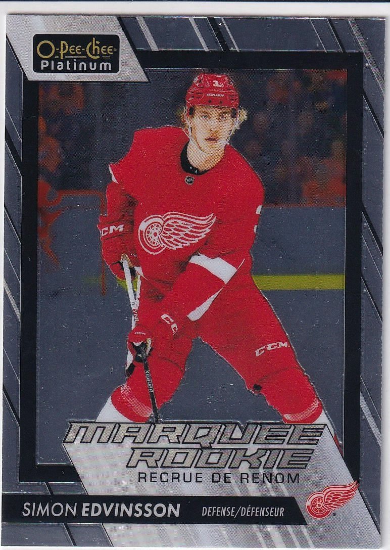 2023-24 O-Pee-Chee Platinum Hockey Base - Marquee Rookie #220 Detroit Red Wings (Simon Edvinsson)