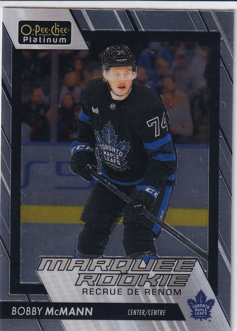 2023-24 O-Pee-Chee Platinum Hockey Base - Marquee Rookie #255 Toronto Maple Leafs (Bobby McMann)