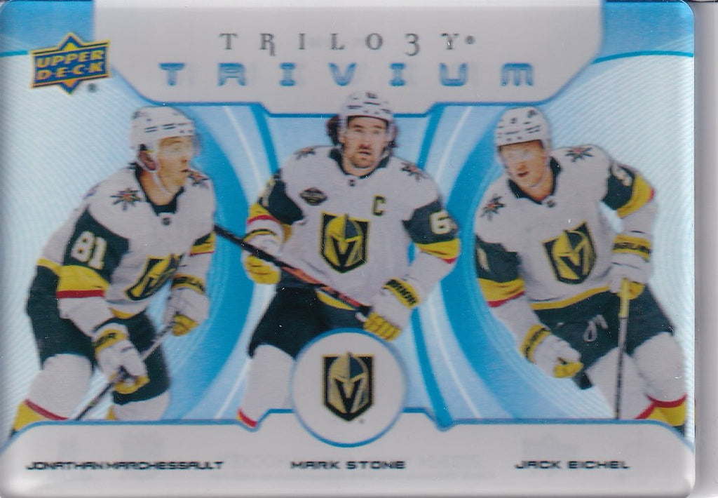 2023-24 Upper Deck Trilogy Hockey Trivium #TR-25 Vegas Golden Knights (Jack Eichel / Jonathan Marchessault / Mark Stone)