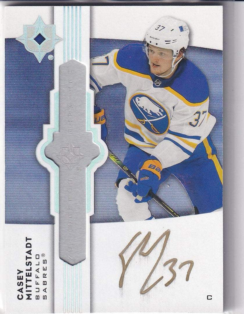 2022-23 Upper Deck Ultimate Collection Hockey 2021-22 Upper Deck Ultimate Collection Update: Ultimate Emblems Autographs #UE-MI Buffalo Sabres (Casey Mittelstadt)