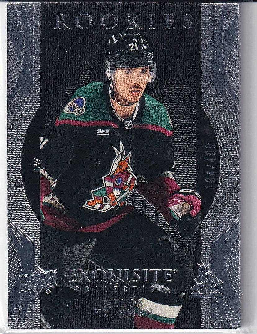 2023-24 Upper Deck Ice Hockey Exquisite Collection Rookies #/499 #R9 Arizona Coyotes (Milos Kelemen)