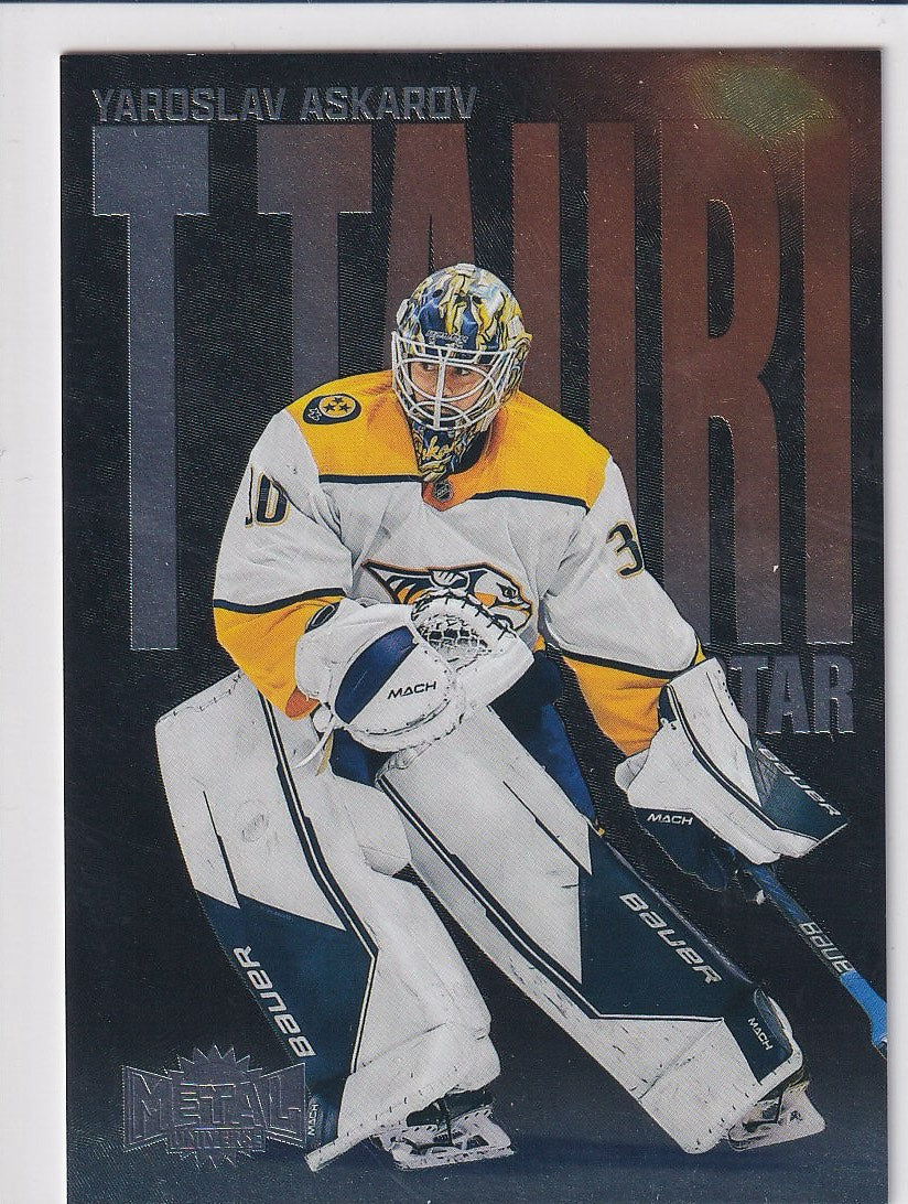 2023-24 SkyBox Metal Universe Hockey T Tauri Star #TTP-15 Nashville Predators (Yaroslav Askarov)