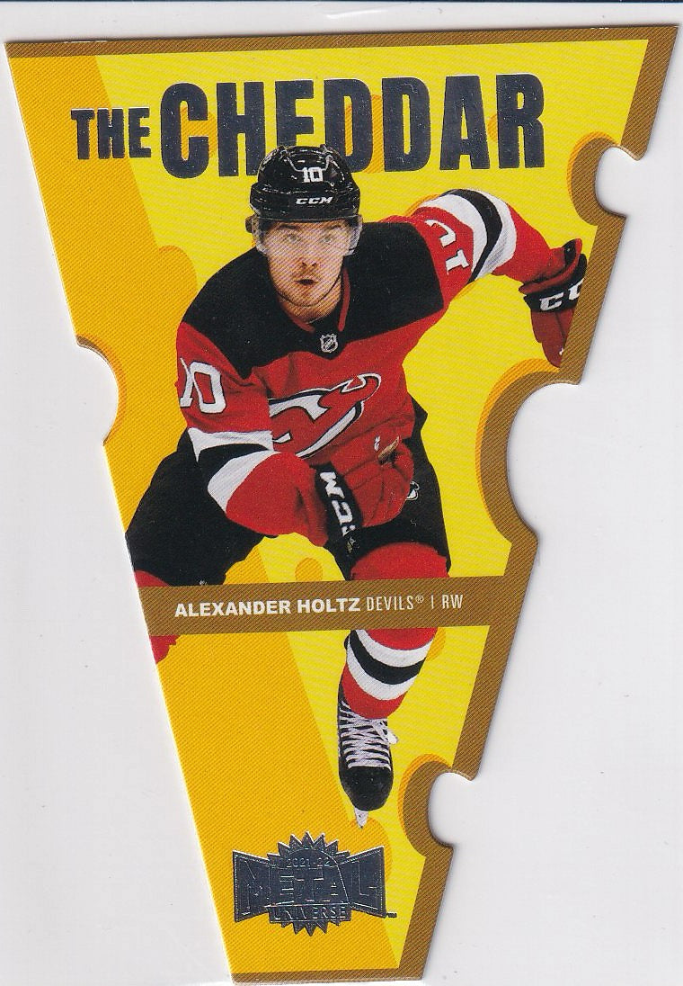 2021-22 SkyBox Metal Universe Hockey The Cheddar #TC-21 New Jersey Devils (Alexander Holtz)