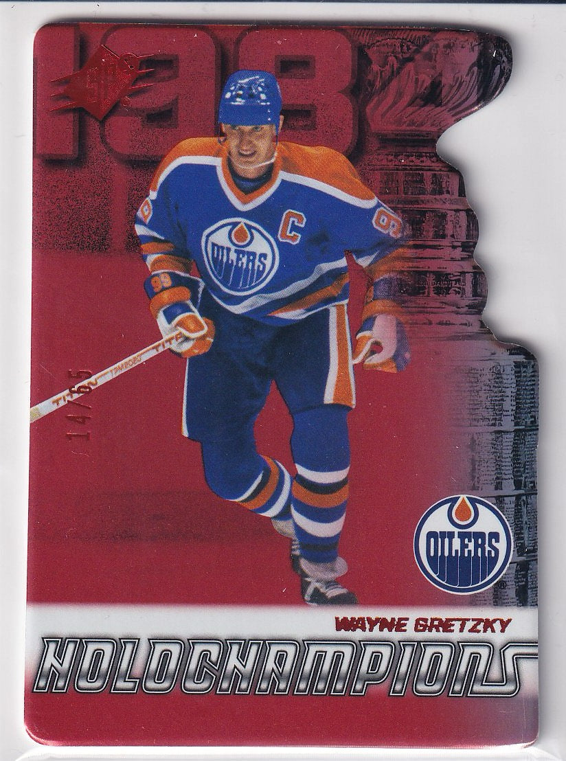 2022-23 SPx Hockey HoloChampions Red #/65 #HC-WG Edmonton Oilers (Wayne Gretzky)