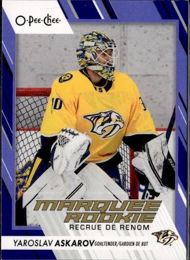 2023-24 O-Pee-Chee Hockey Base - Marquee Rookie - Blue Border #541 Nashville Predators (Yaroslav Askarov)