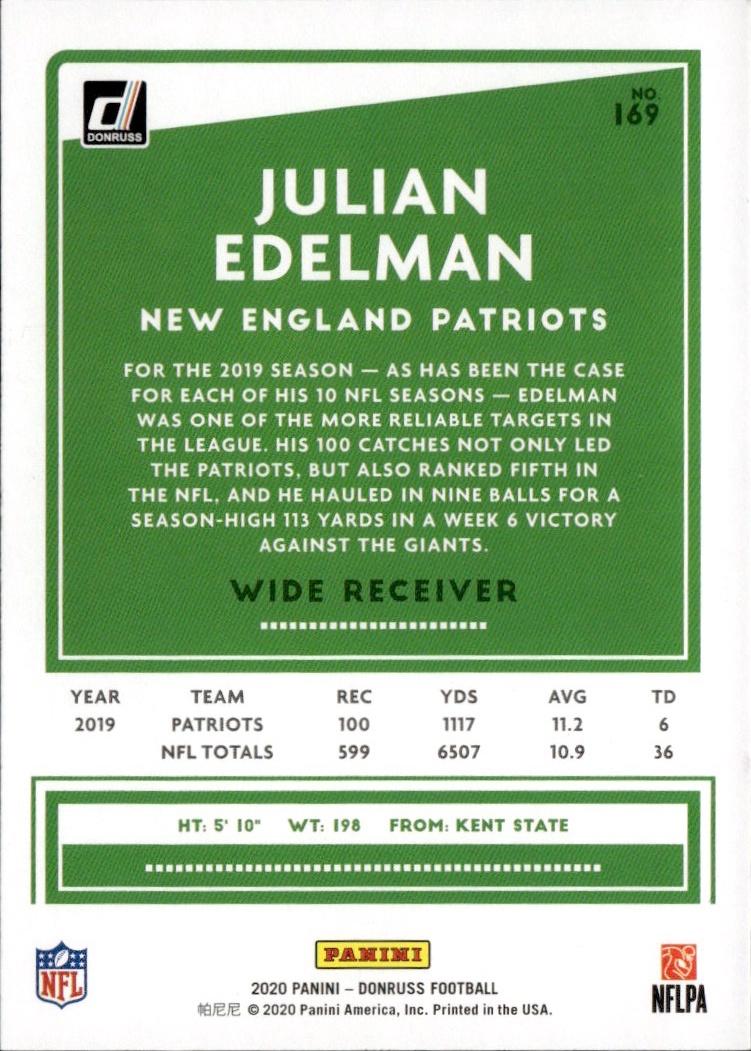 2020 Donruss Football Base #169 New England Patriots (Julian Edelman)