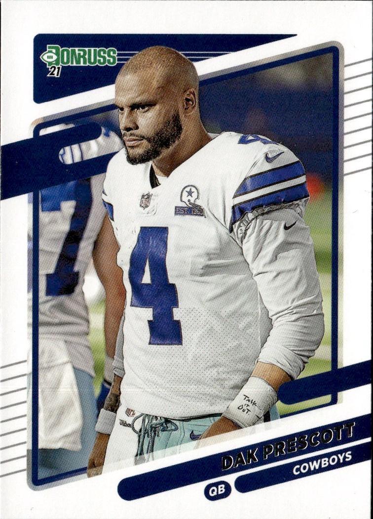 2021 Donruss Football Base No Helmet #187b Dallas Cowboys (Dak Prescott)