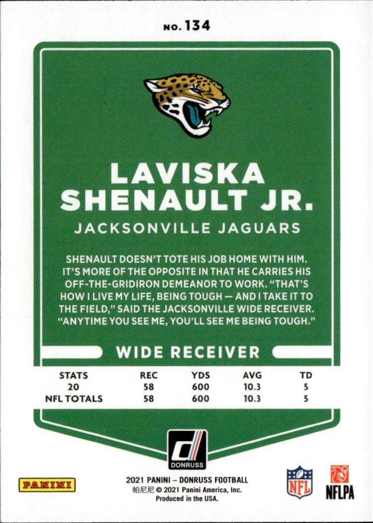 2021 Donruss Football Base #134 Jacksonville Jaguars (Laviska Shenault Jr.)