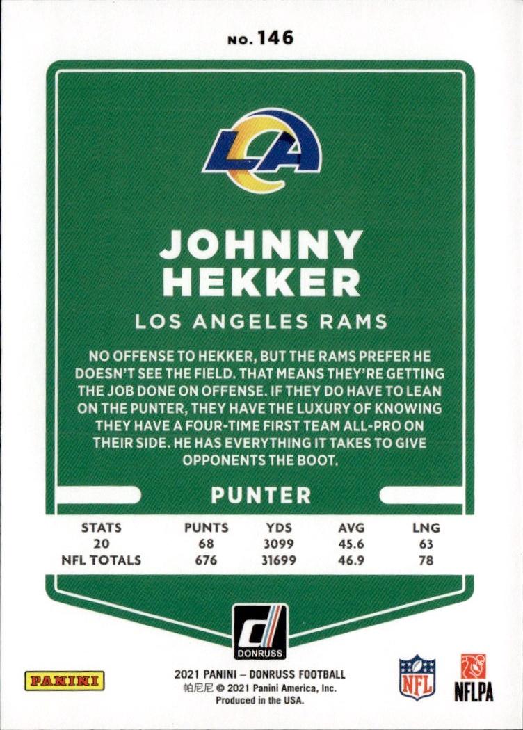 2021 Donruss Football Base #146 Los Angeles Rams (Johnny Hekker)