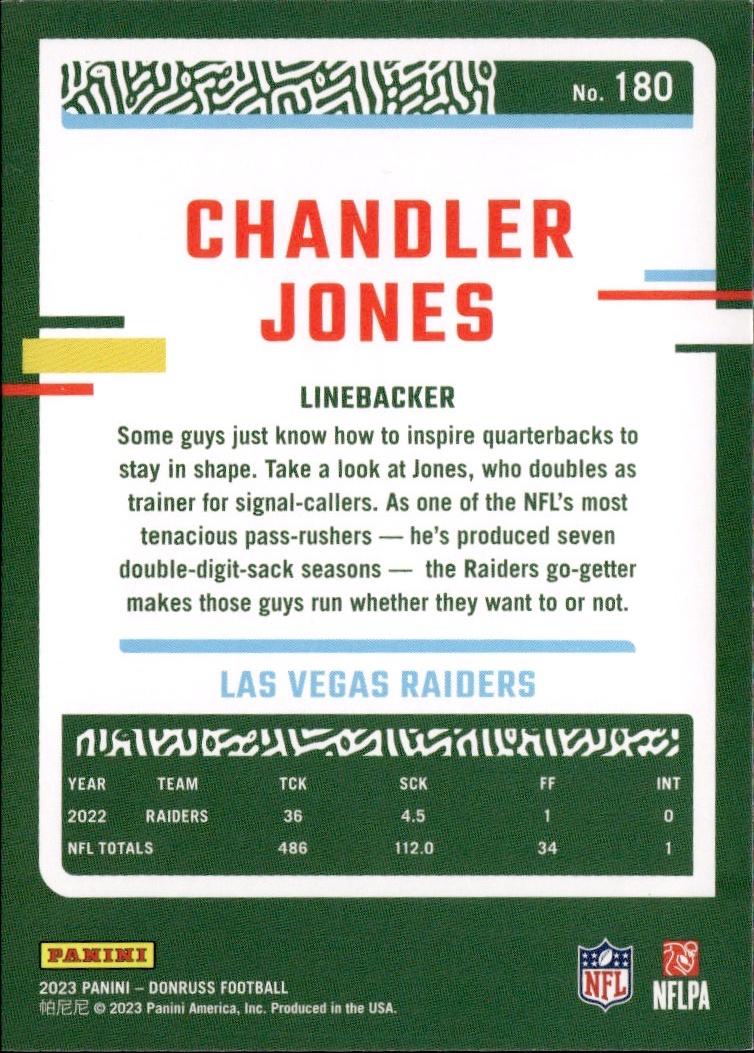 2023 Donruss Football Base #180 Las Vegas Raiders (Chandler Jones)