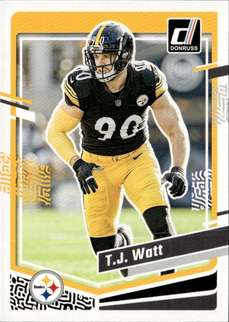 2023 Donruss Football Base #254 Pittsburgh Steelers (T.J. Watt)