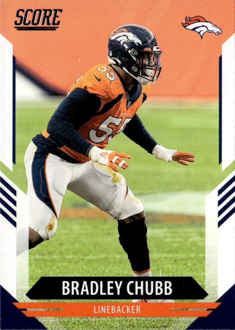 2021 Score Football Base #222 Denver Broncos (Bradley Chubb)