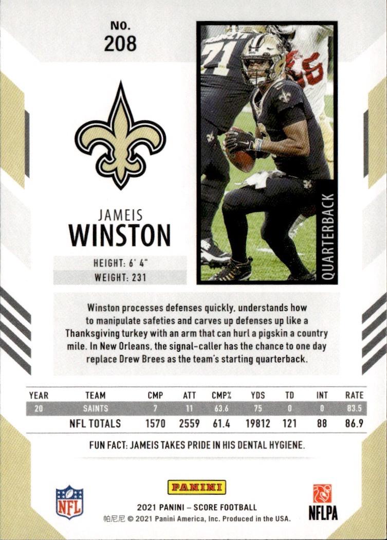 2021 Score Football Base #208 New Orleans Saints (Jameis Winston)