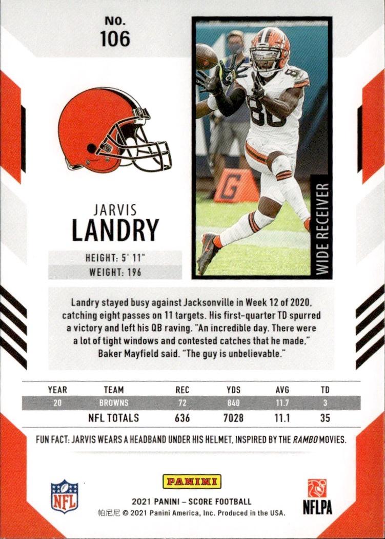 2021 Score Football Base #106 Cleveland Browns (Jarvis Landry)