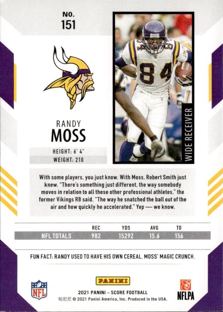 2021 Score Football Base #151 Minnesota Vikings (Randy Moss)