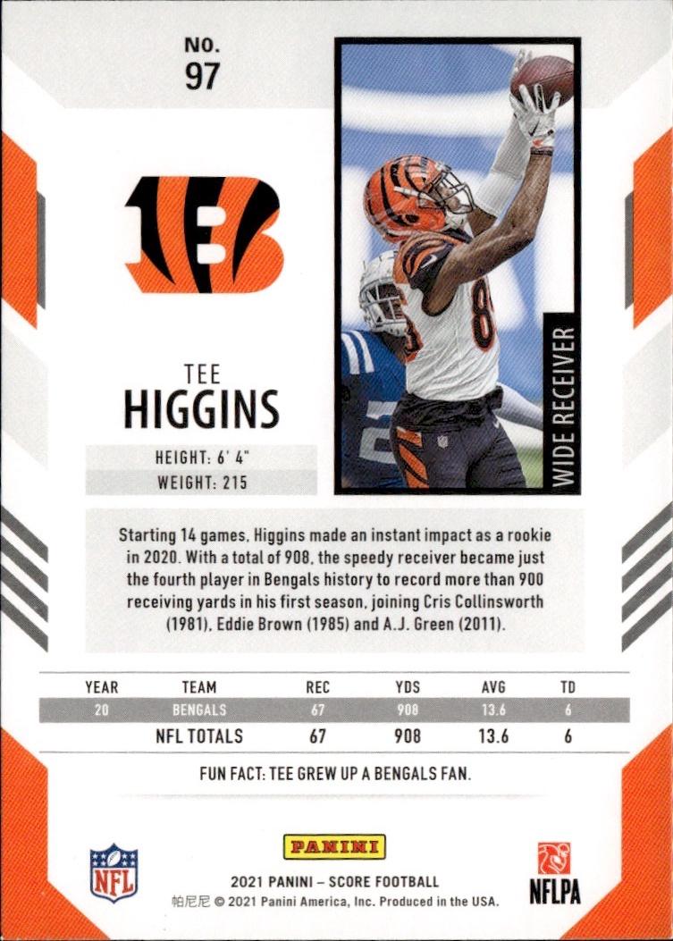 2021 Score Football Base #97 Cincinnati Bengals (Tee Higgins)