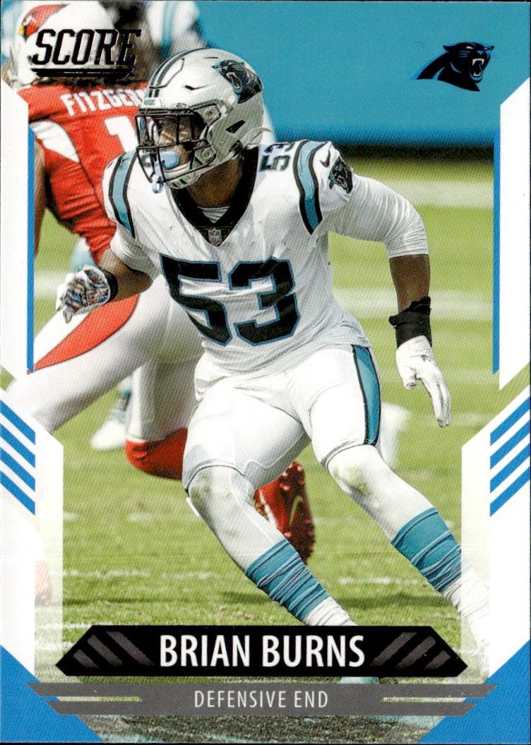 2021 Score Football Base #204 Carolina Panthers (Brian Burns)