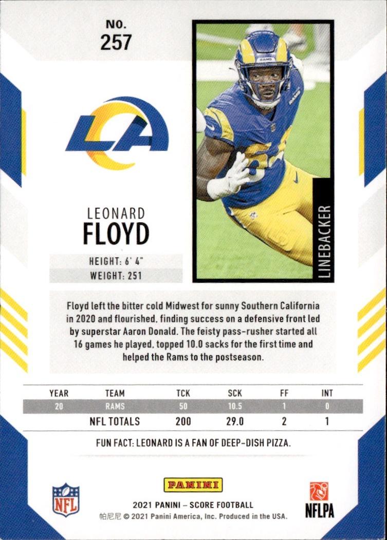 2021 Score Football Base #257 Los Angeles Rams (Leonard Floyd)