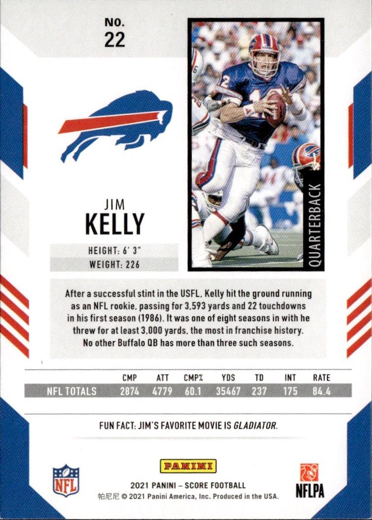 2021 Score Football Base #22 Buffalo Bills (Jim Kelly)