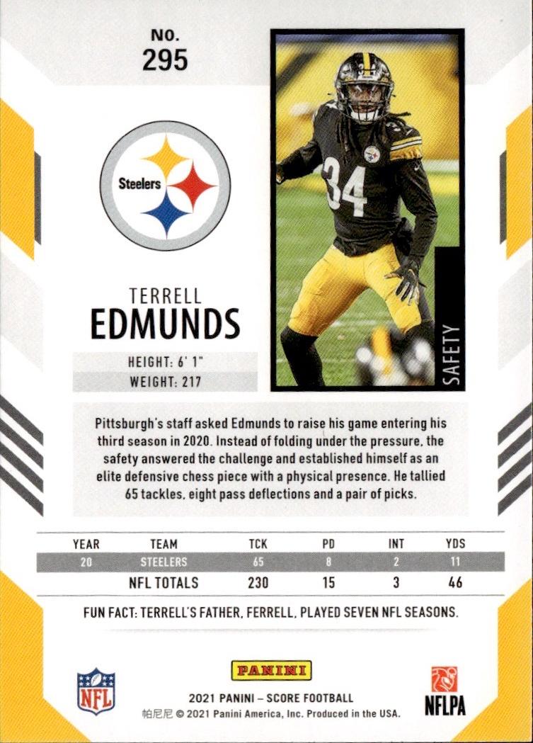 2021 Score Football Base #295 Pittsburgh Steelers (Terrell Edmunds)