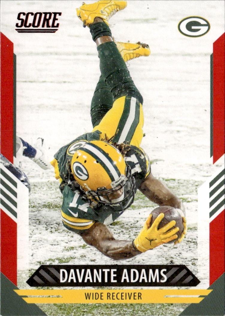 2021 Score Football Base Red #140 Green Bay Packers (Davante Adams)