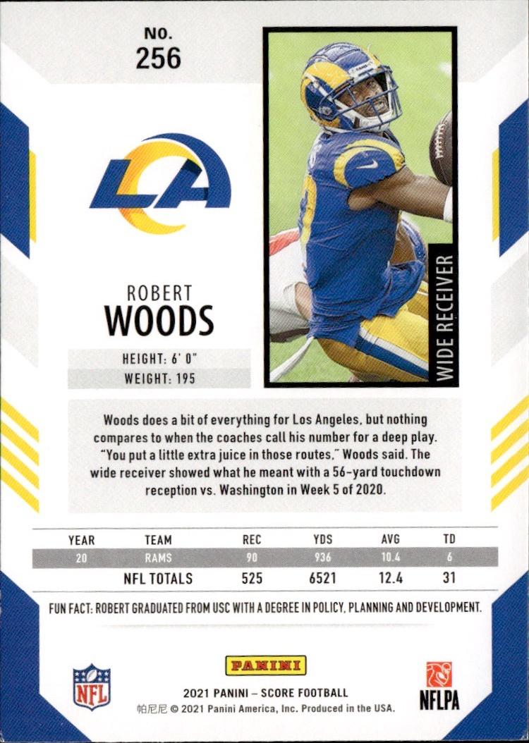 2021 Score Football Base #256 Los Angeles Rams (Robert Woods)
