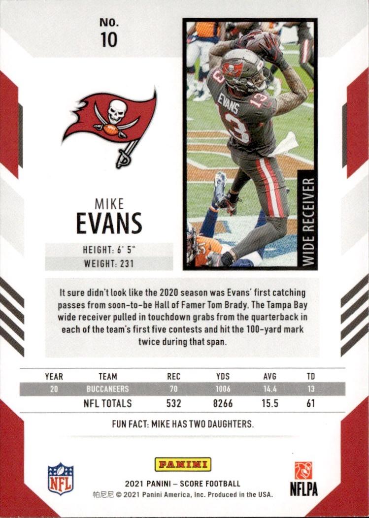 2021 Score Football Base #10 Tampa Bay Buccaneers (Mike Evans)