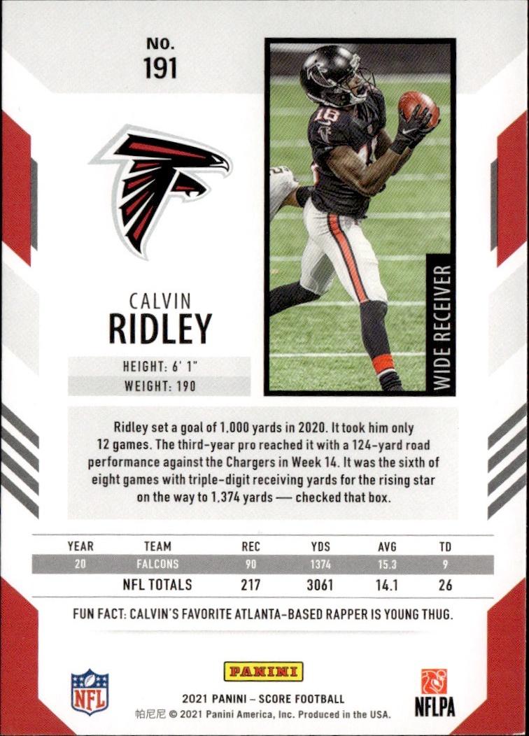 2021 Score Football Base #191 Atlanta Falcons (Calvin Ridley)