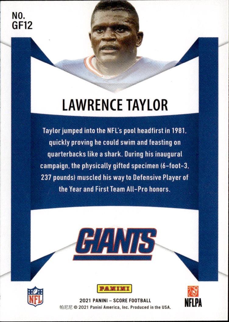 2021 Score Football Game Face #GF12 New York Giants (Lawrence Taylor)