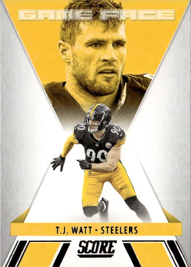 2021 Score Football Game Face #GF5 Pittsburgh Steelers (T.J. Watt)