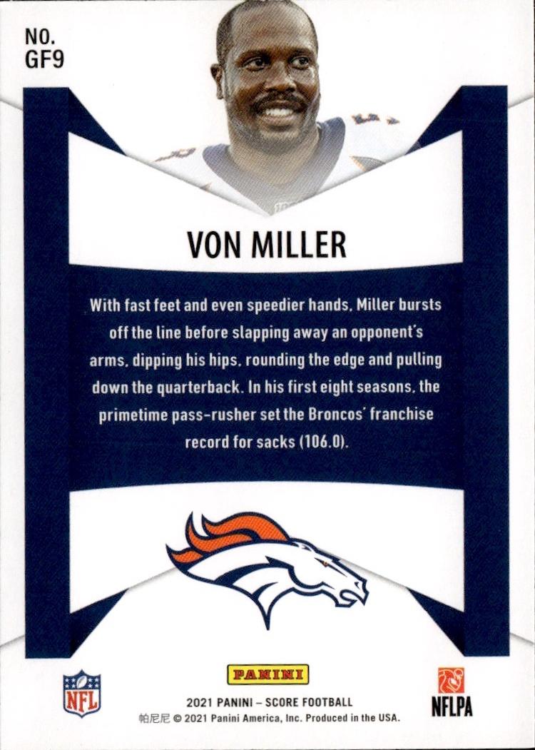 2021 Score Football Game Face #GF9 Denver Broncos (Von Miller)