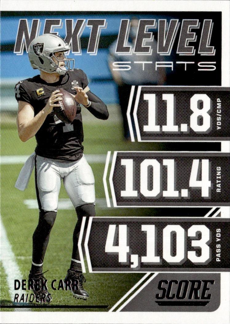 2021 Score Football Next Level Stats #NL5 Las Vegas Raiders (Derek Carr)