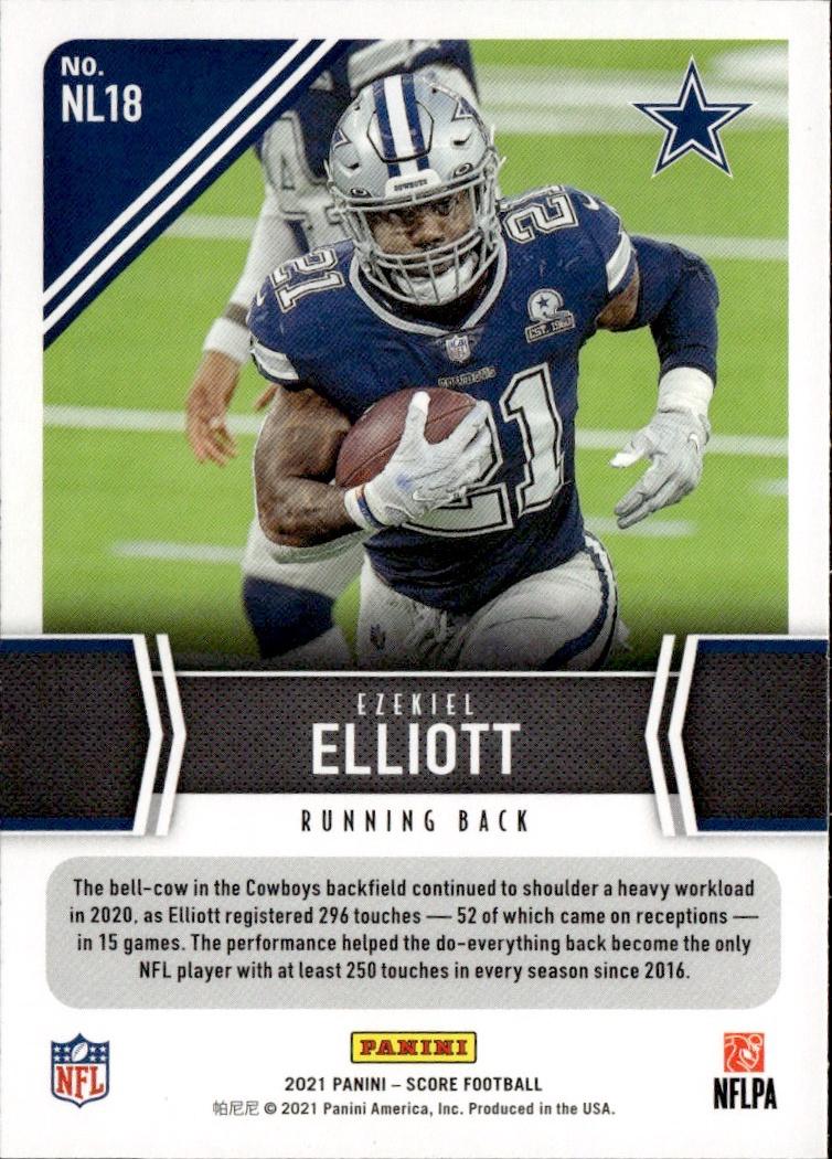 2021 Score Football Next Level Stats #NL18 Dallas Cowboys (Ezekiel Elliott)