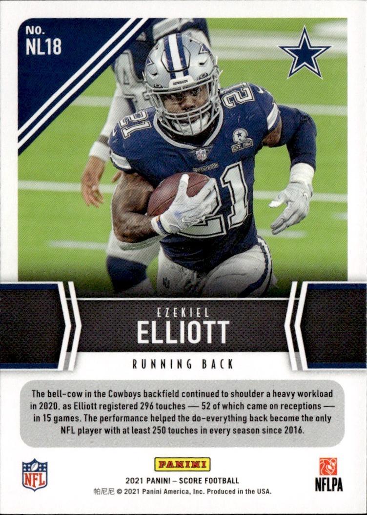 2021 Score Football Next Level Stats #NL18 Dallas Cowboys (Ezekiel Elliott)
