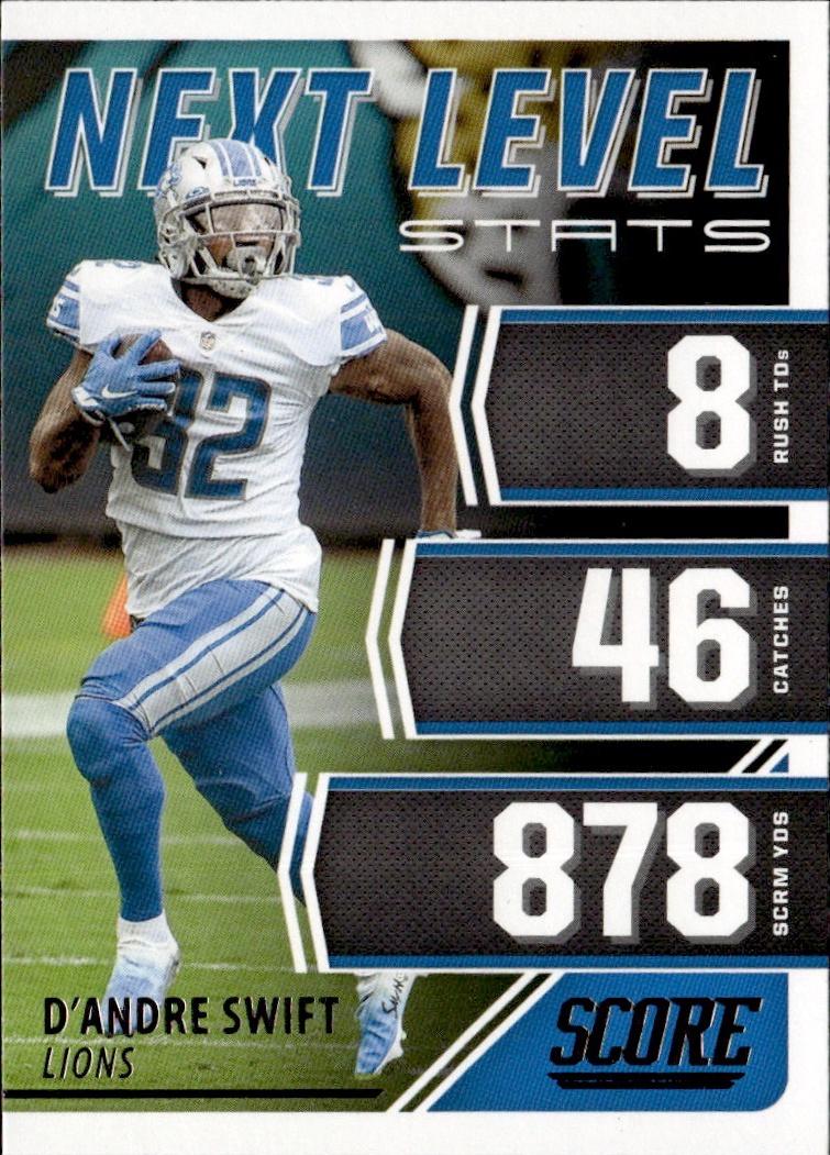 2021 Score Football Next Level Stats #NL21 Detroit Lions (D'Andre Swift)