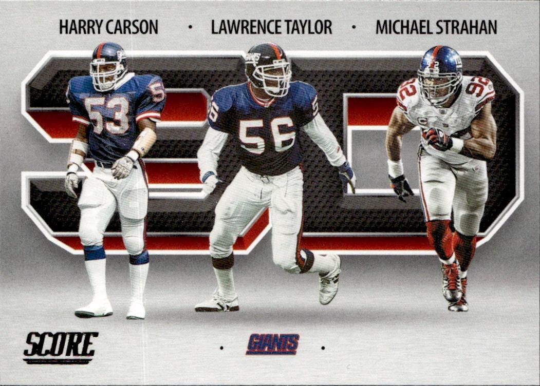 2021 Score Football 3D #3D12 New York Giants (Harry Carson / Lawrence Taylor / Michael Strahan )