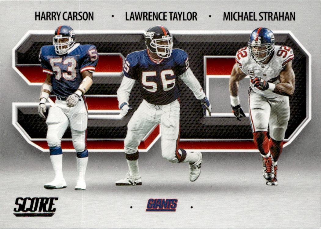 2021 Score Football 3D #3D12 New York Giants (Harry Carson / Lawrence Taylor / Michael Strahan )