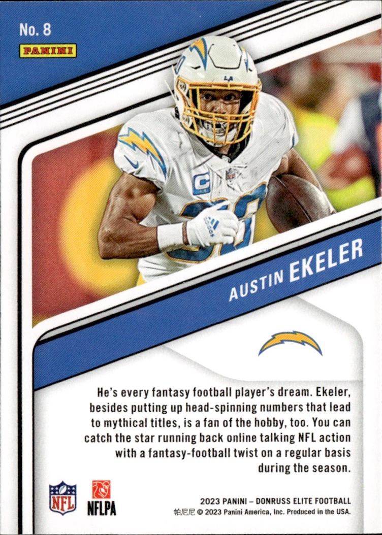 2023 Donruss Elite Football Base #8 Los Angeles Chargers (Austin Ekeler)